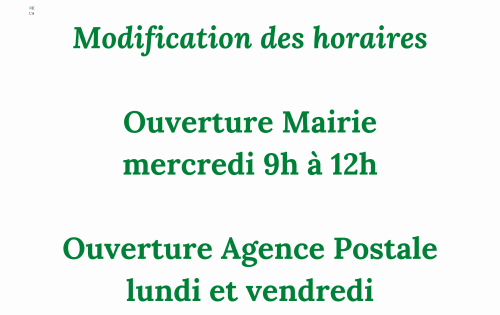 nouvelles horaires