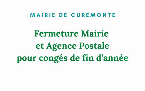 texte fermeture mairie et agence postale